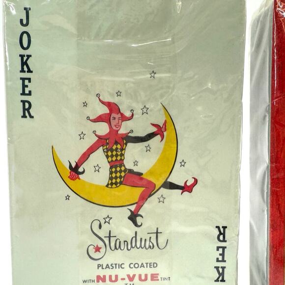 Lot/2 Vintage New Playing Cards Nu-Vue Stardust  Plastic Coated Powell & Mason - Picture 6 of 6